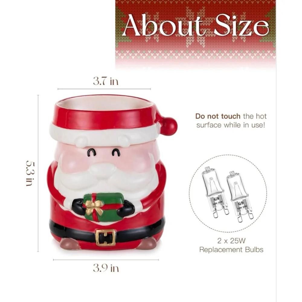 NEW Candeldo Santa Claus Christmas Wax Melt Warmer One Size Red White